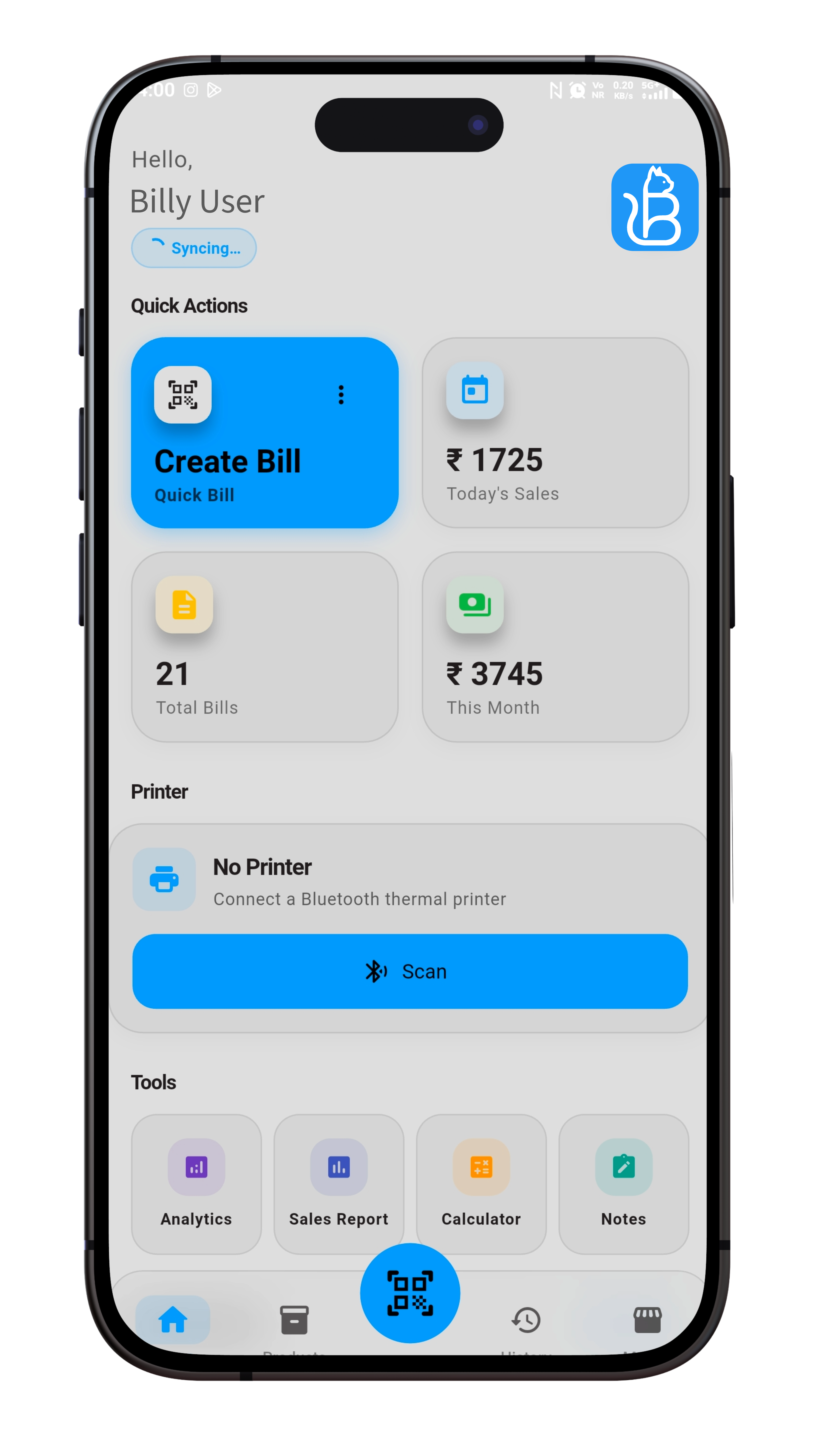 uBilly Dashboard - Light Mode
