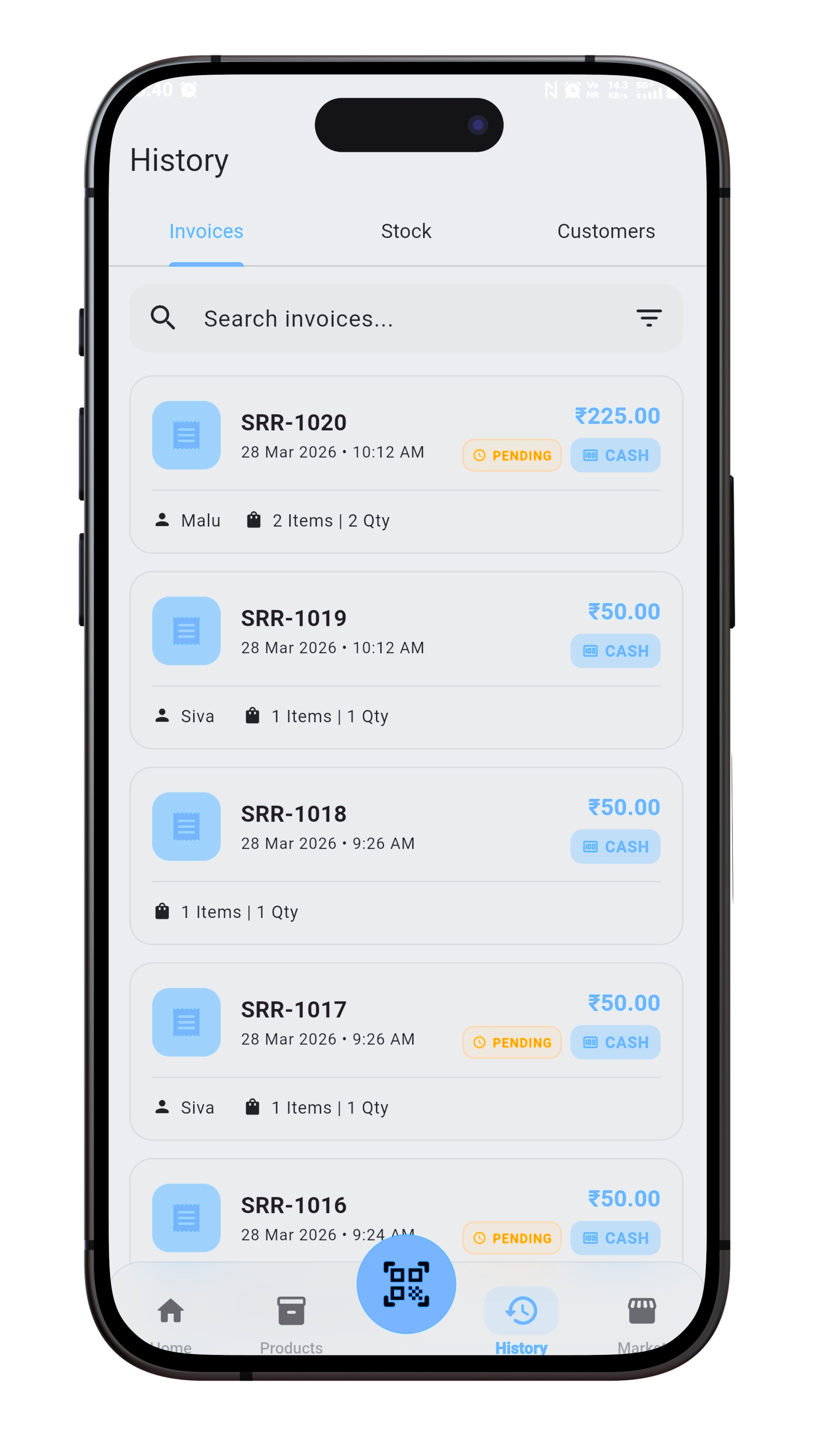 uBilly History - Light Mode